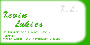 kevin lukics business card